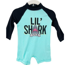 Hurley Nike Dri-Fit Rashguard, Baby Toddler Size 3 months Teal Lil' Shark